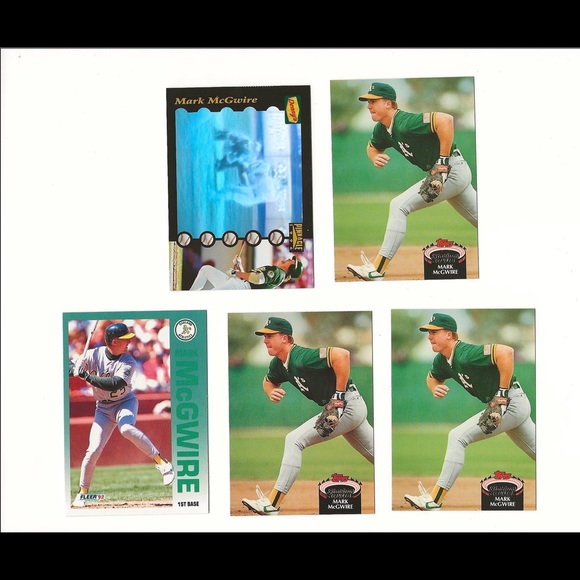 90 91 92 Mark McGwire Oakland As Donruss Topps Stadium Club Fleer Dennys Upper - Picture 2 of 4